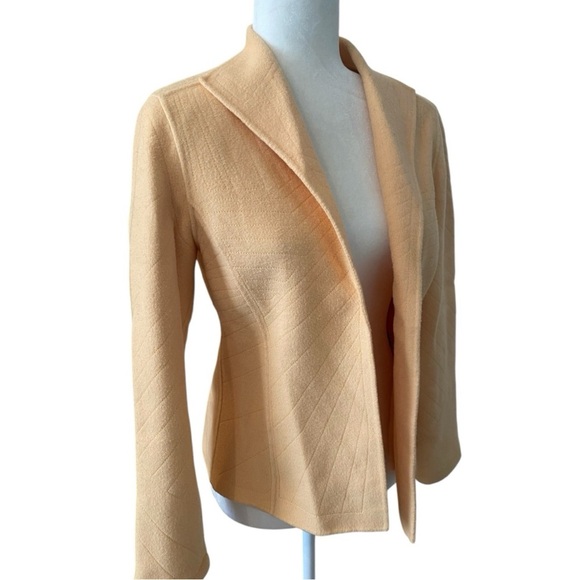 Alexandra Bartlett Womens Yellow 100% Wool Open Blazer - Picture 3 of 8